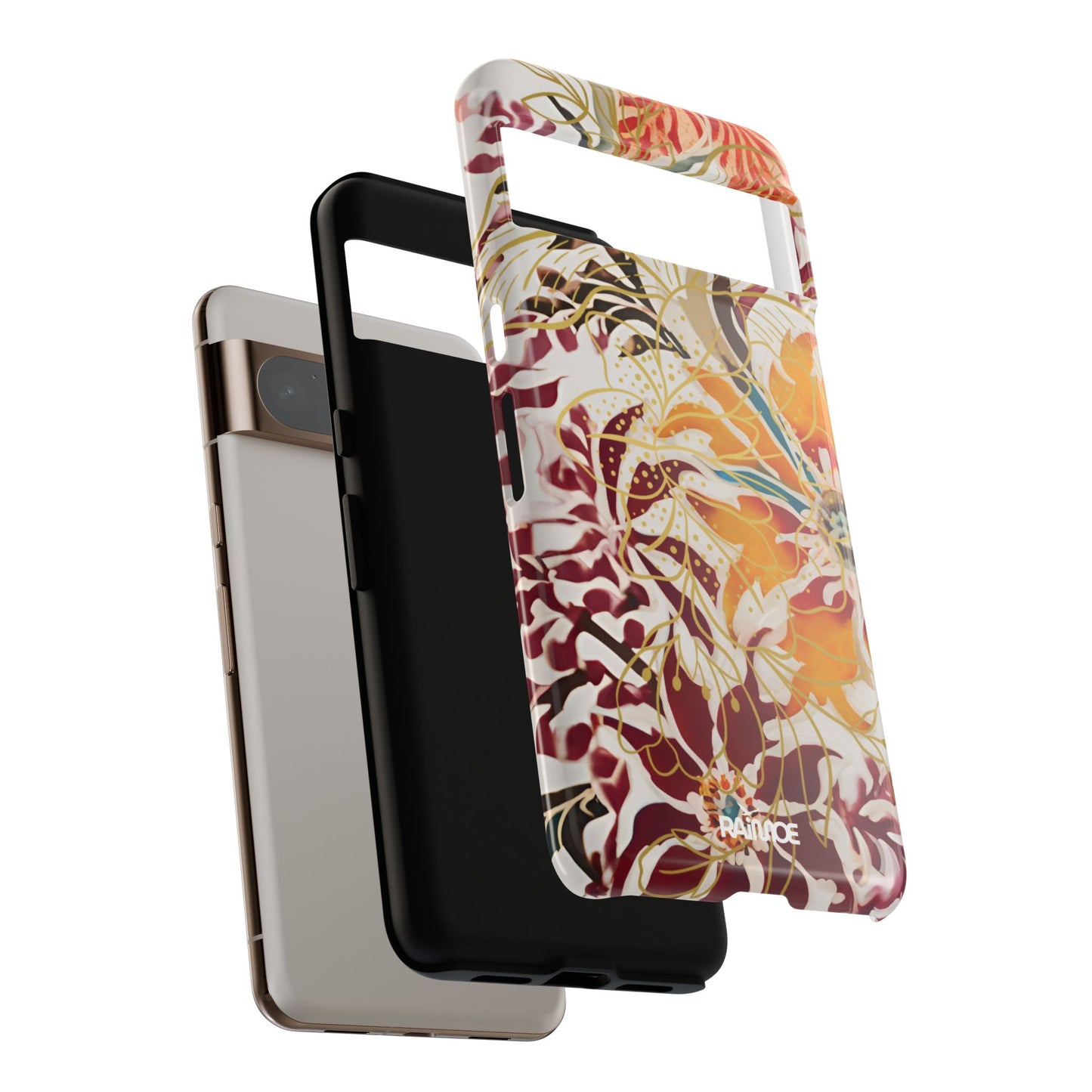 Auburn Floral - Funda resistente para Google Pixel (brillante)