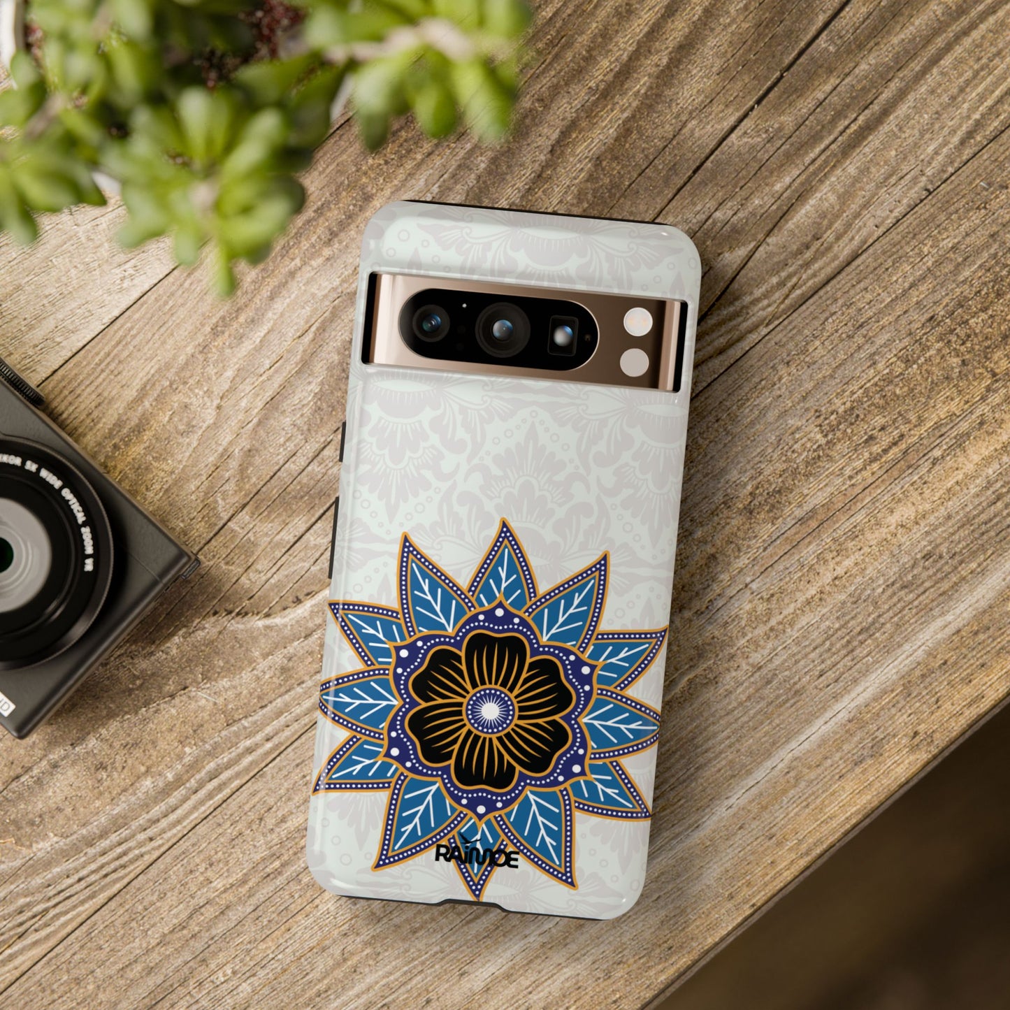 Blue Bloom - Funda resistente para Google Pixel (brillante)