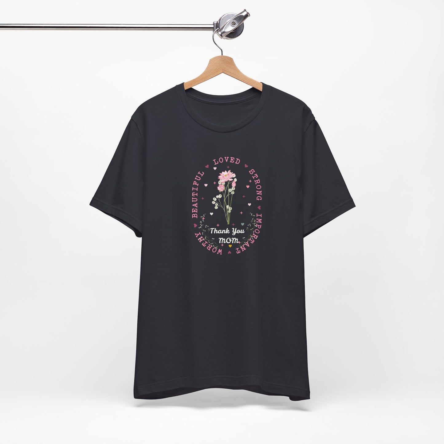 Mom Strength Pink Flower Graphic Tee