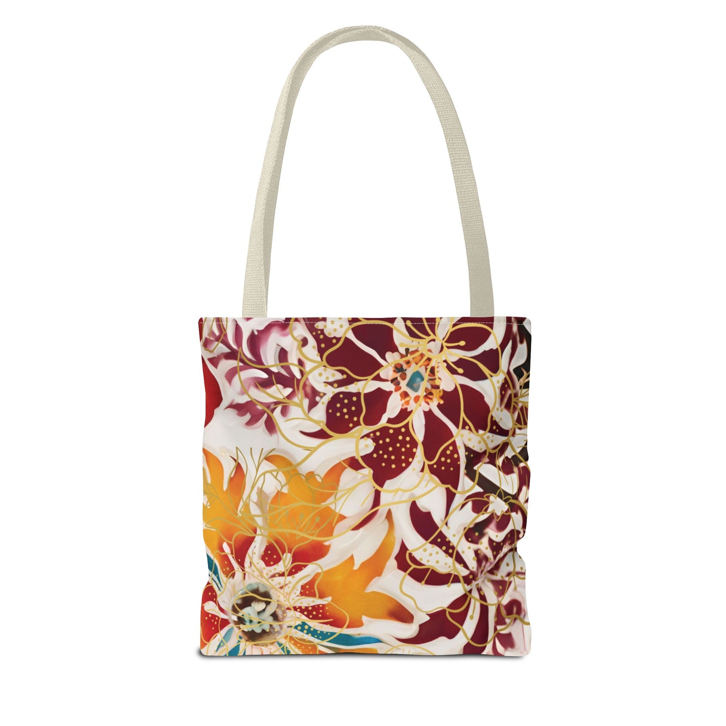 Bolso tote floral color castaño rojizo