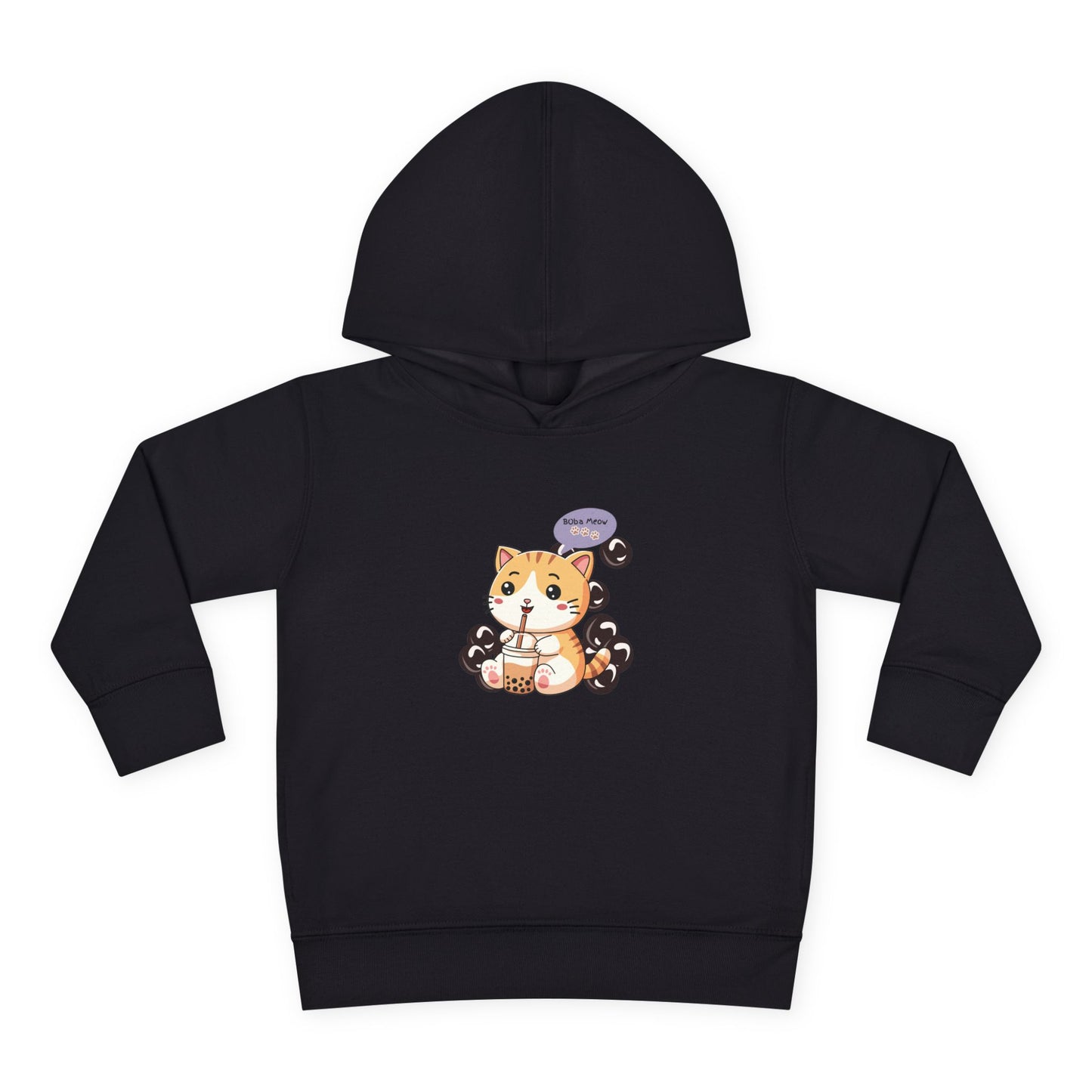 Kitten Bubble Tea Toddler Fleece Hoodie