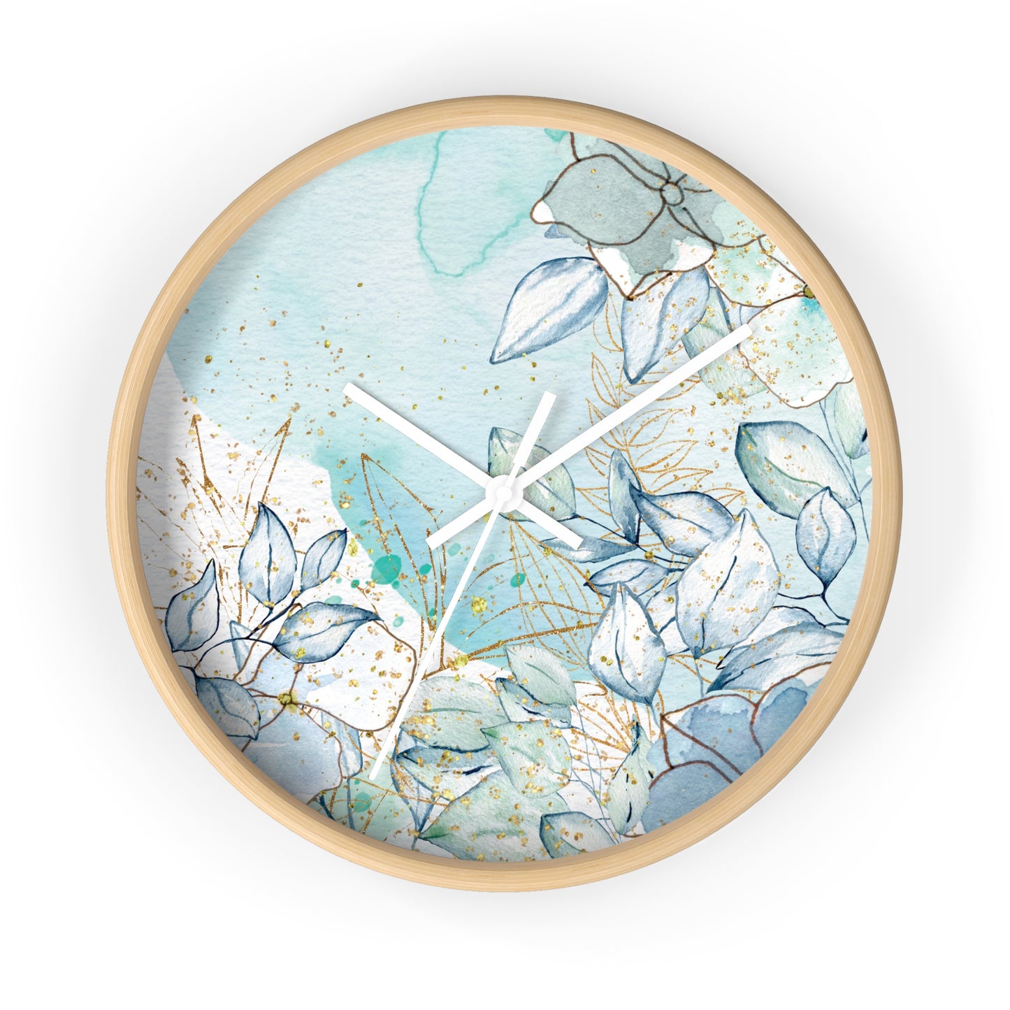 Watercolor Spring Floral Wall Clock