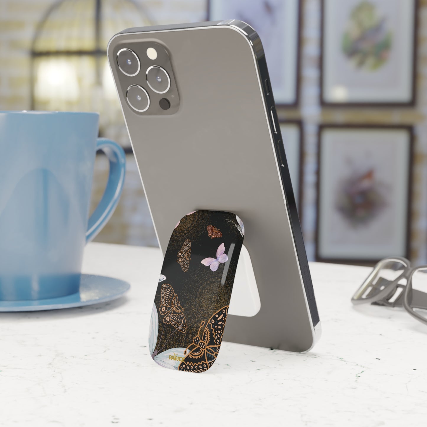 Spiral Butterfly Phone Click-On Grip