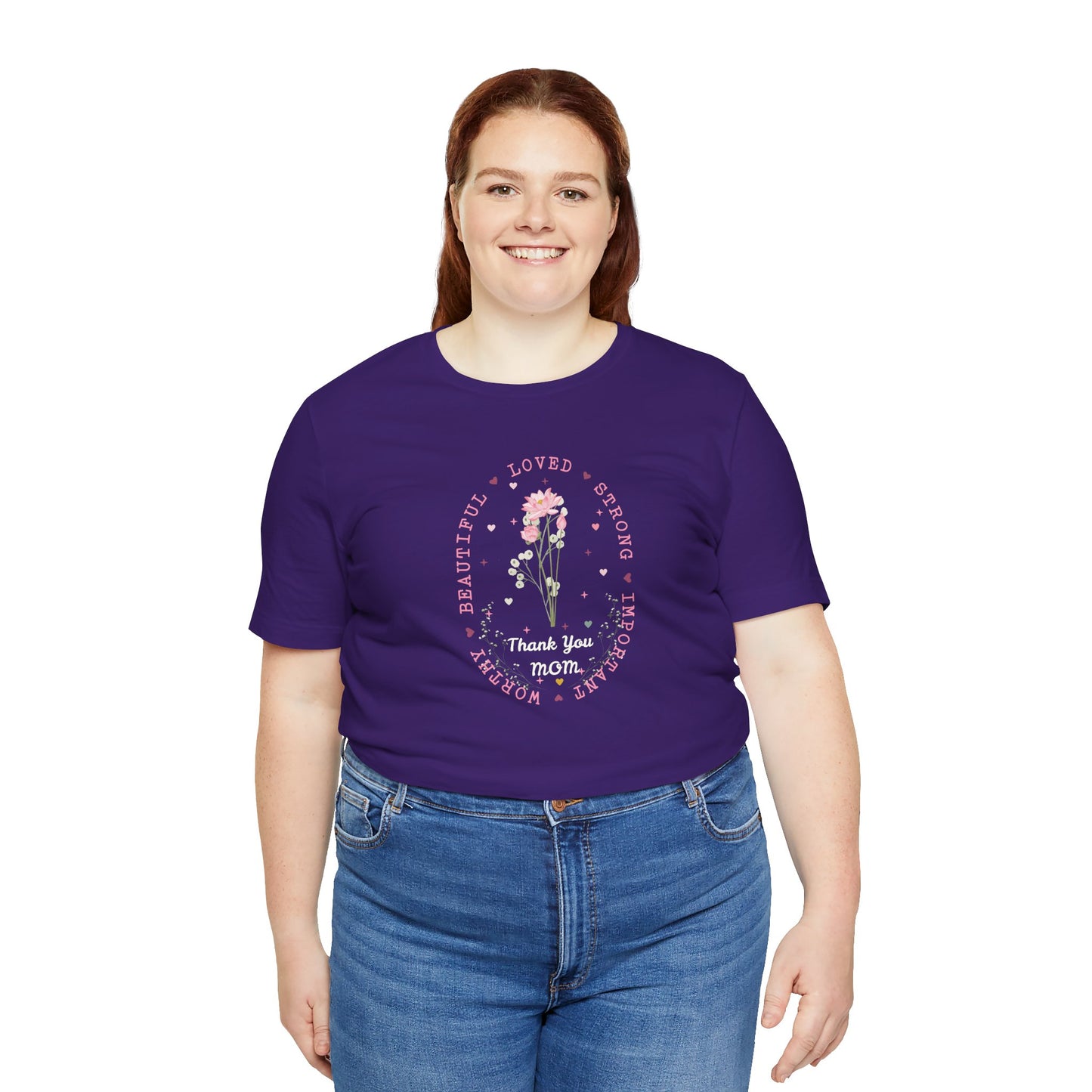 Mom Strength Pink Flower Graphic Tee