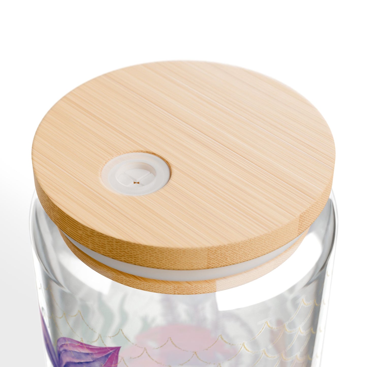 Mermaid Sipper Glass Cup with Lid - 16oz