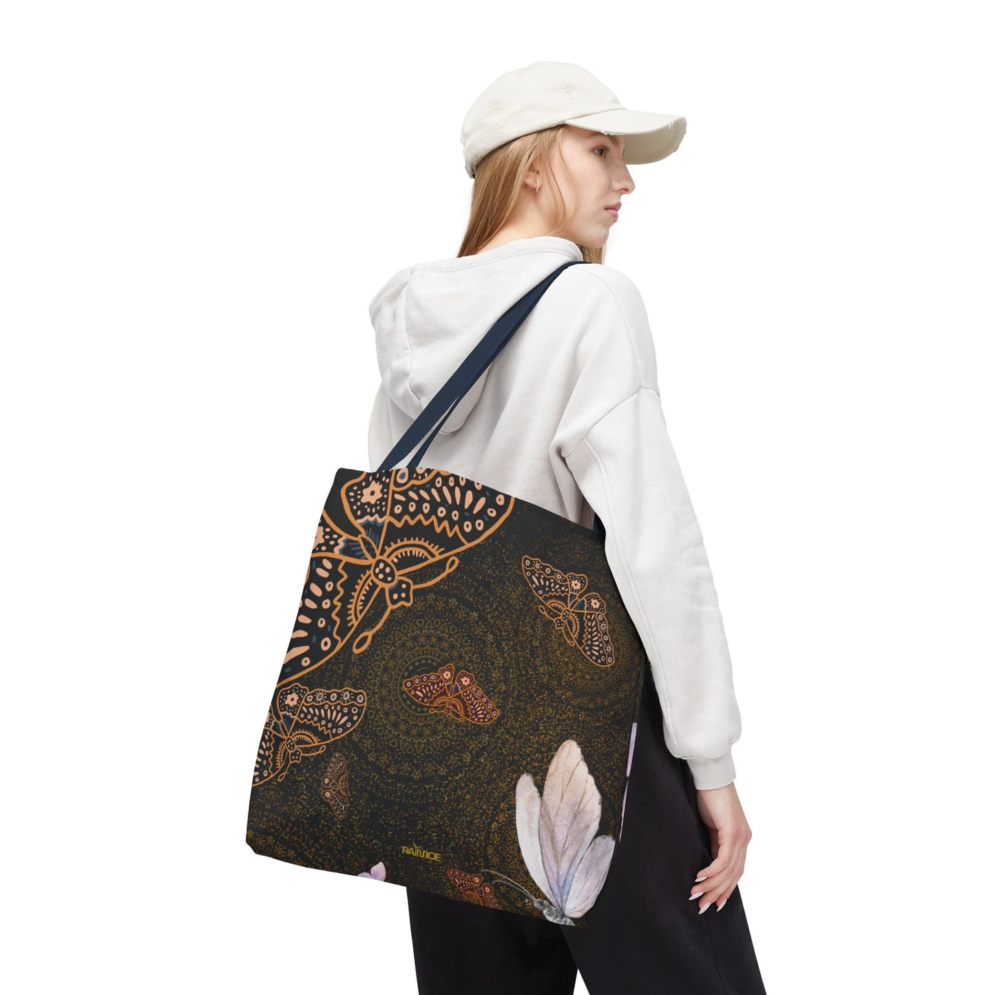 Bolsa de mano con mariposas en espiral