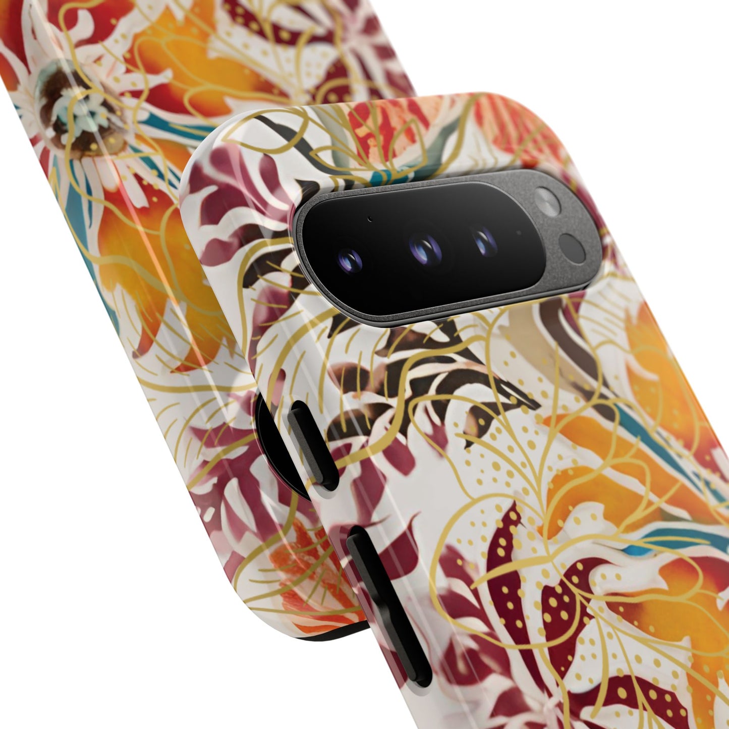 Auburn Floral - Funda resistente para Google Pixel (brillante)