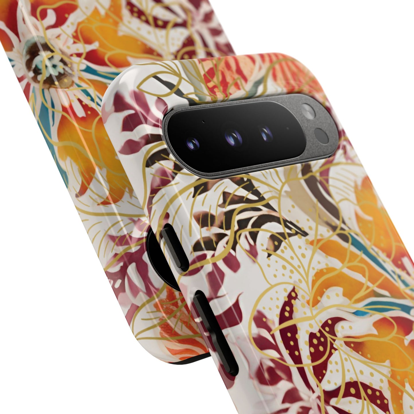 Auburn Floral - Funda resistente para Google Pixel (brillante)