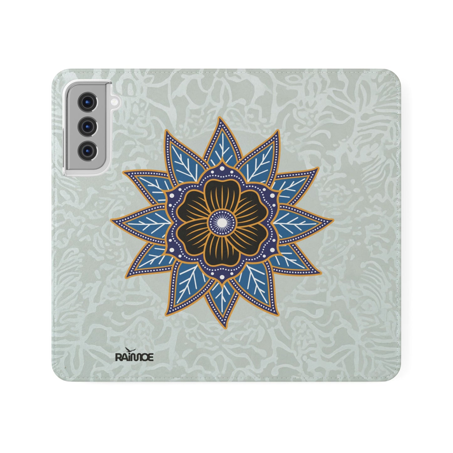 Blue Bloom - Funda con tapa para Samsung Galaxy