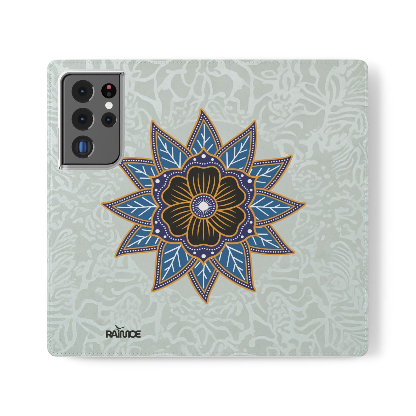 Blue Bloom - Funda con tapa para Samsung Galaxy