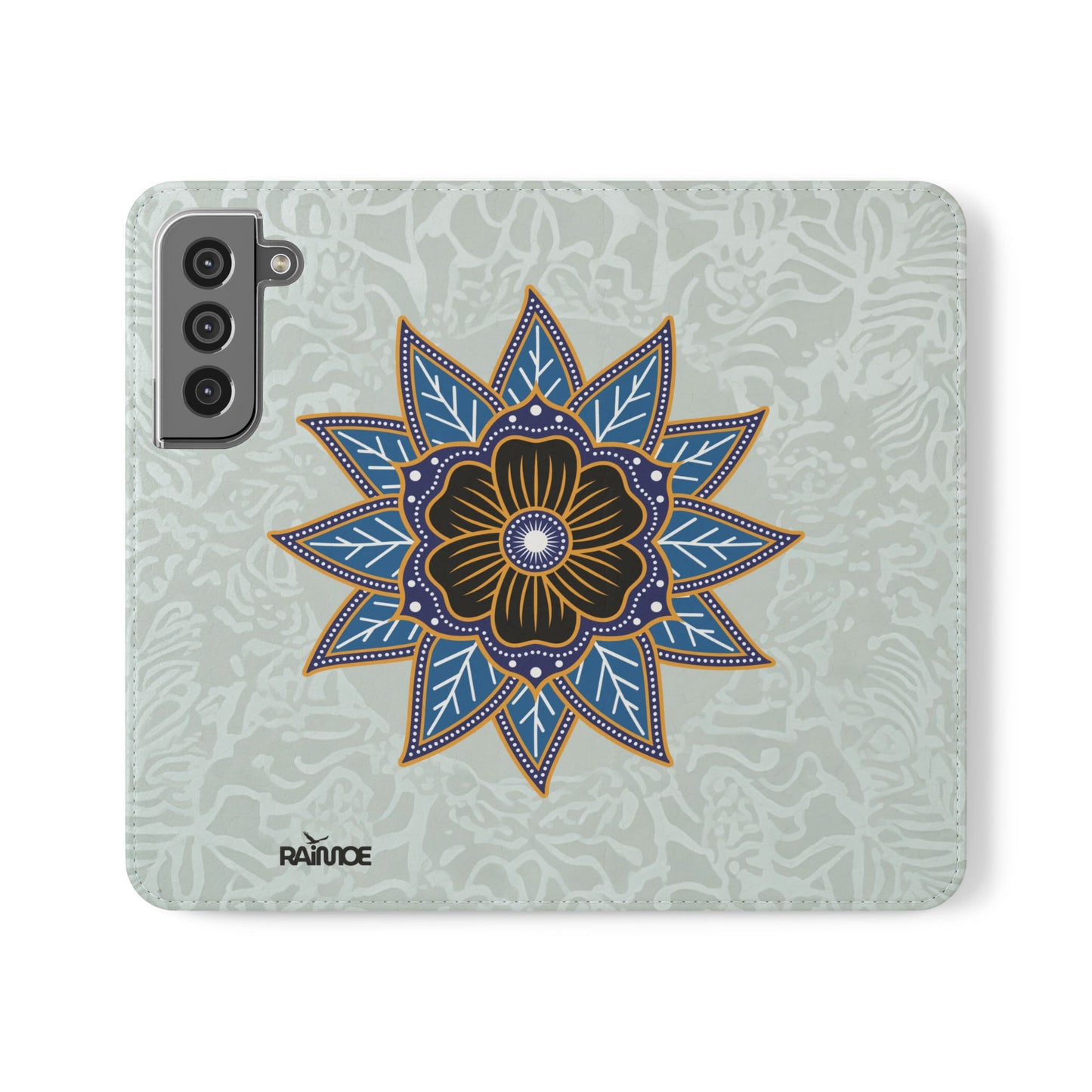 Blue Bloom - Funda con tapa para Samsung Galaxy