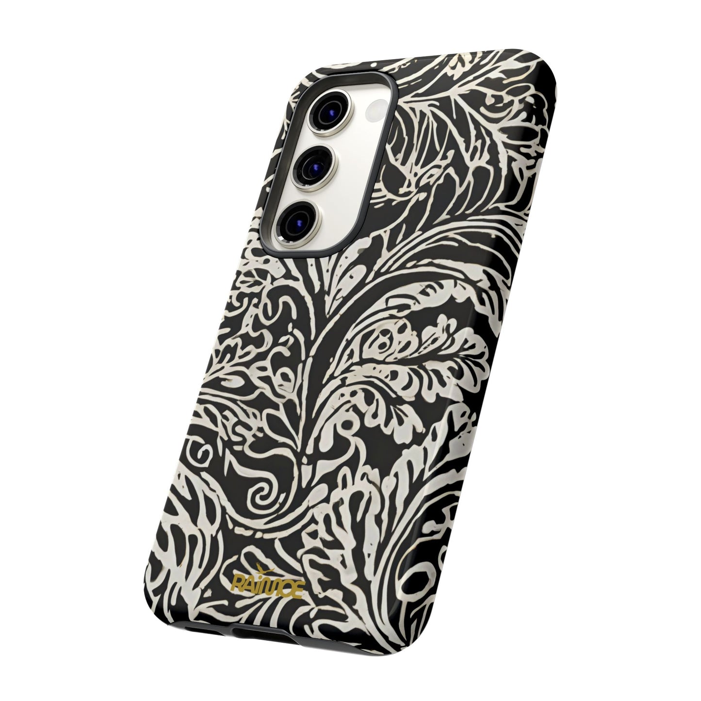 Funda resistente con diseño de hoja y brillo para Samsung Galaxy