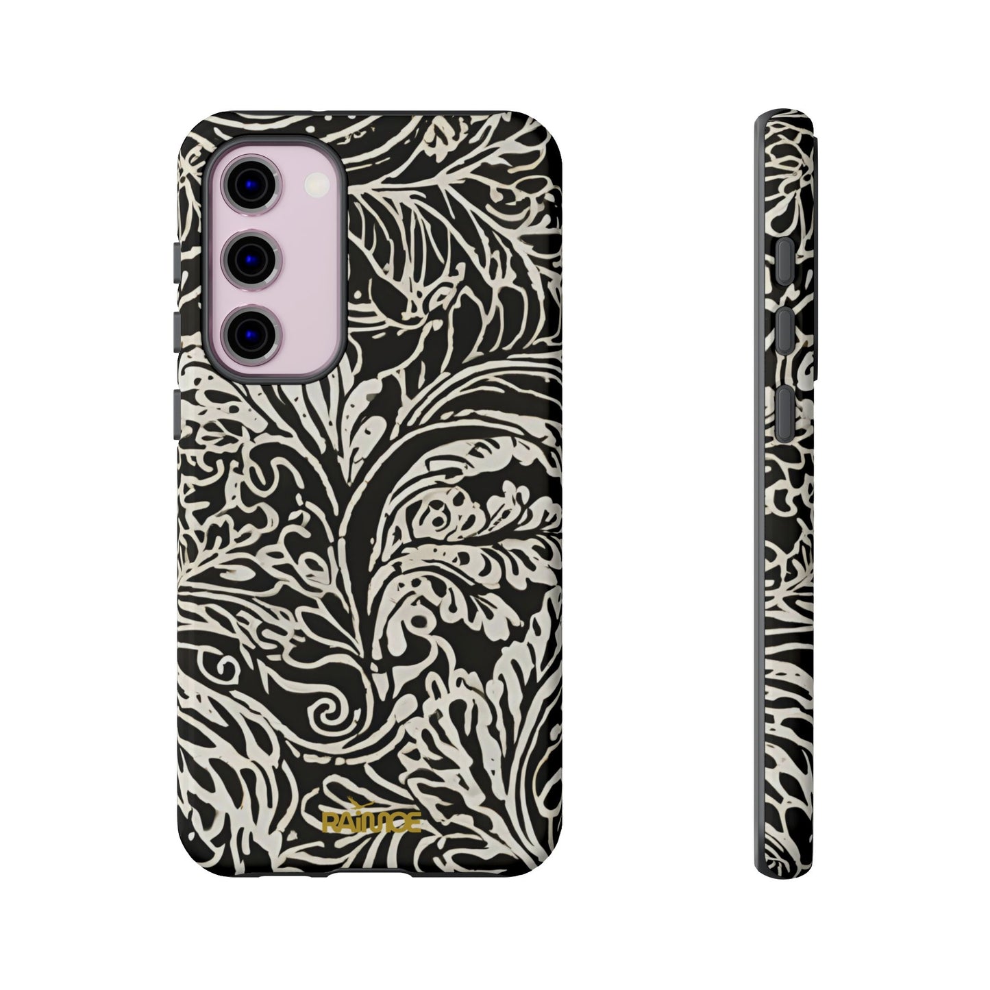Funda resistente con diseño de hoja y brillo para Samsung Galaxy
