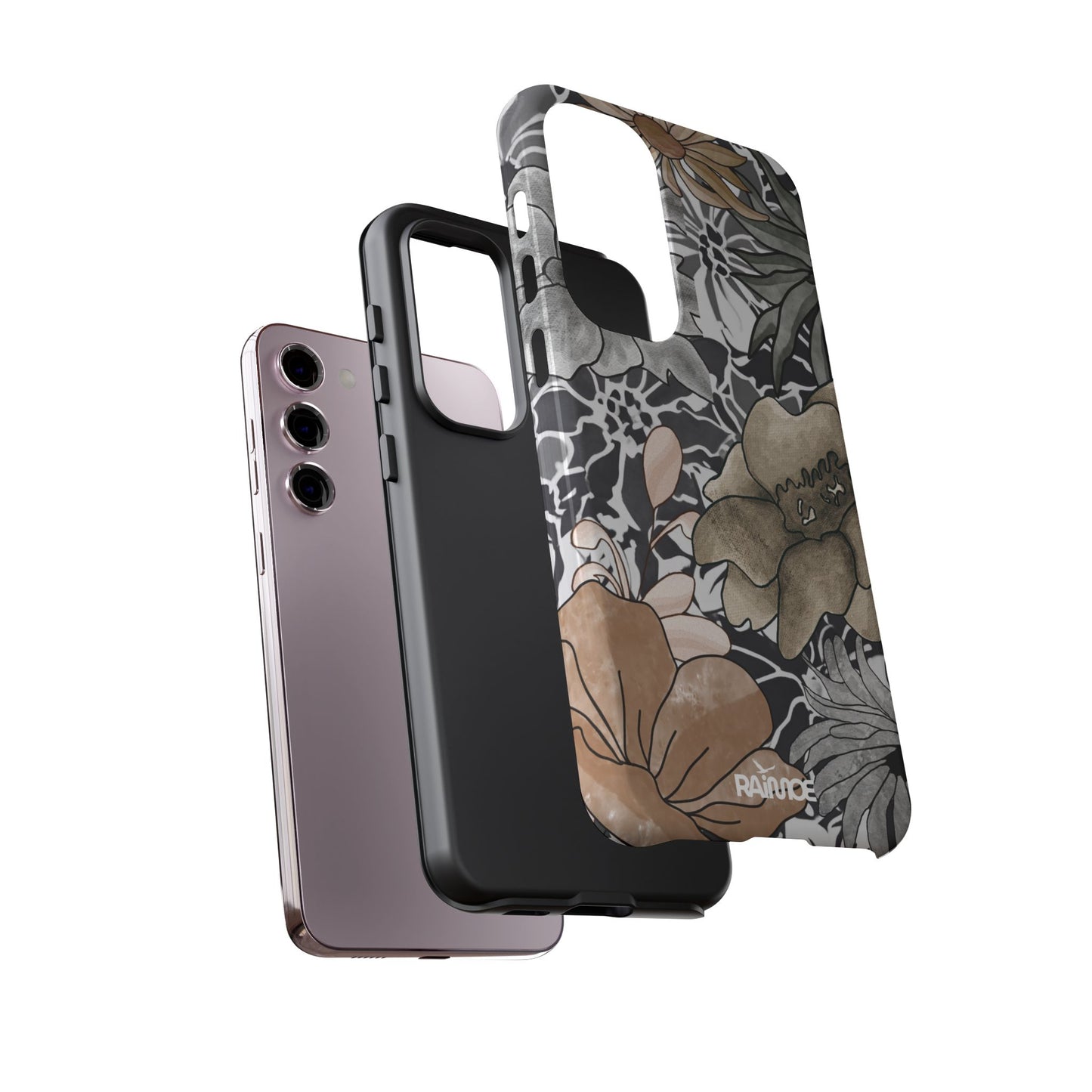 Funda rígida para Samsung Galaxy (brillante) con diseño floral rústico