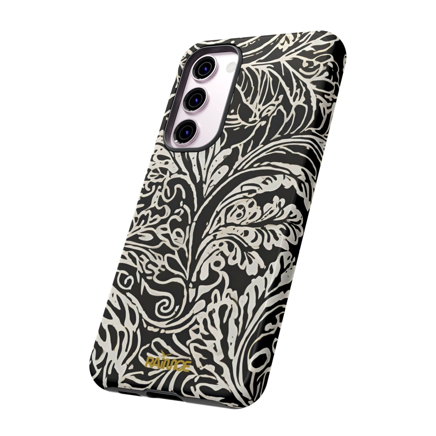 Funda resistente con diseño de hoja y brillo para Samsung Galaxy