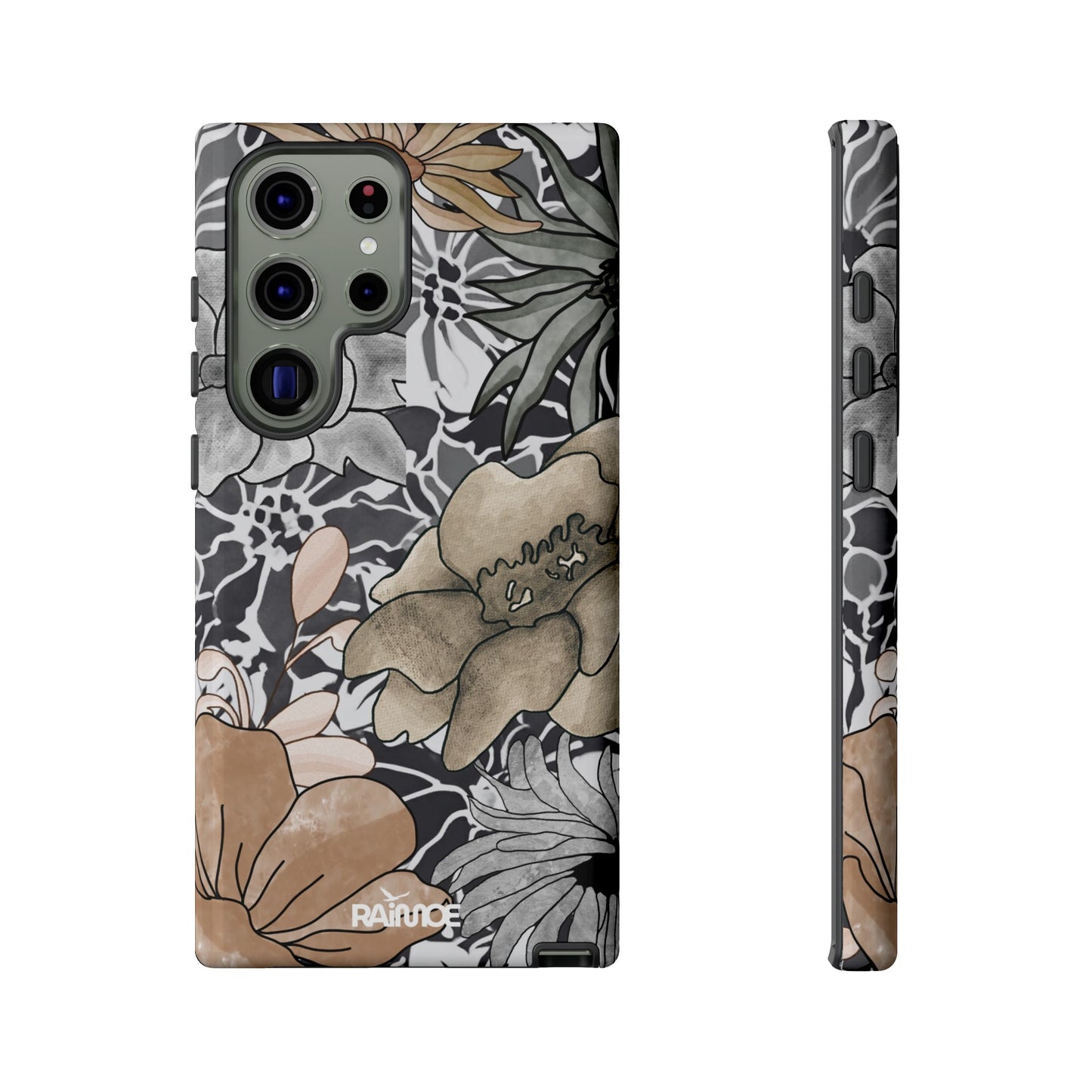 Funda rígida para Samsung Galaxy (brillante) con diseño floral rústico