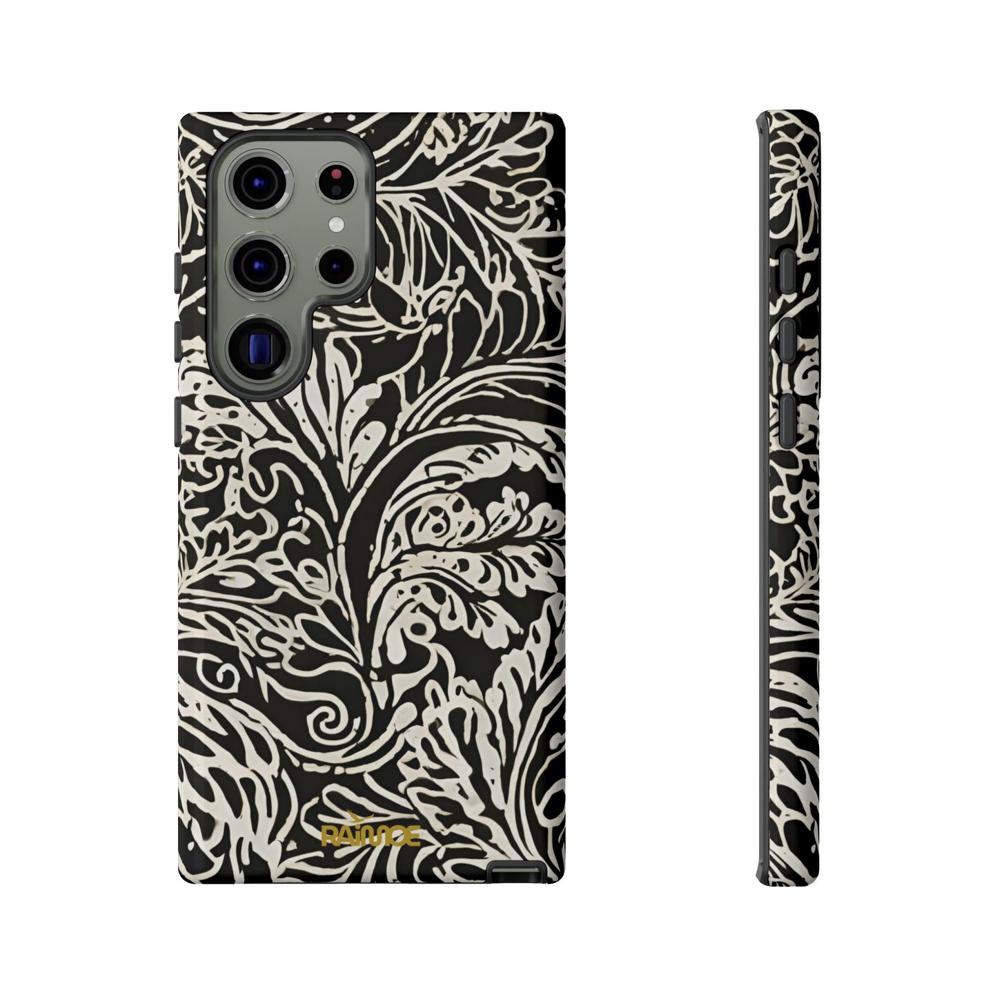 Funda resistente con diseño de hoja y brillo para Samsung Galaxy