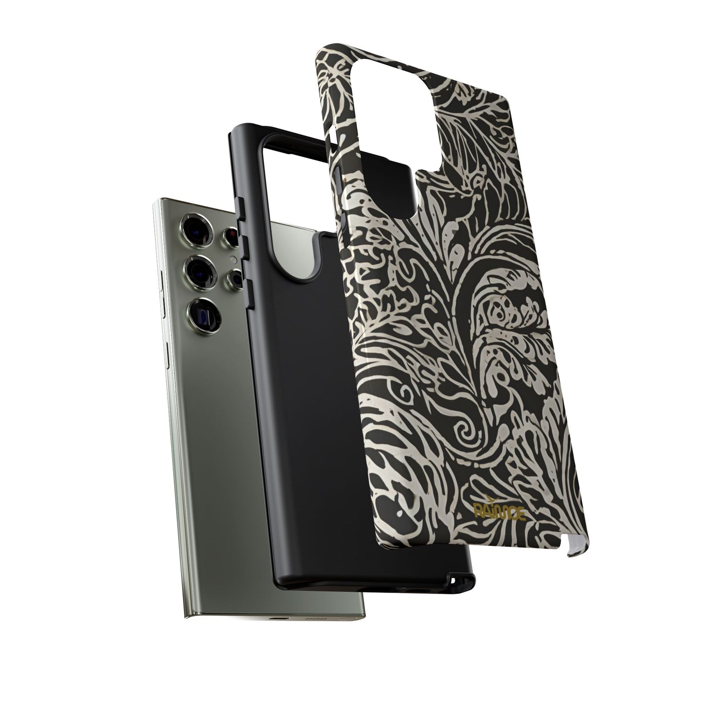 Funda resistente con diseño de hoja y brillo para Samsung Galaxy