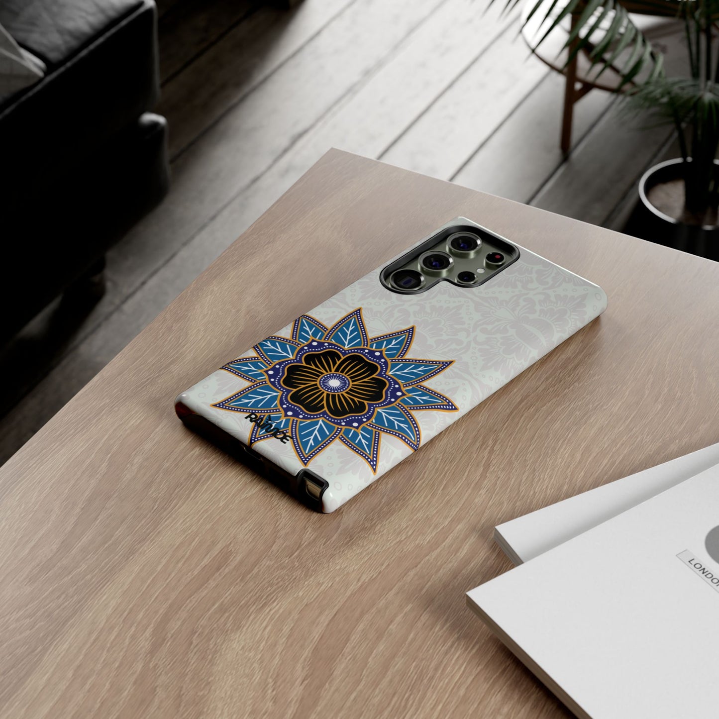 Blue Bloom - Funda resistente para Samsung Galaxy (brillante)