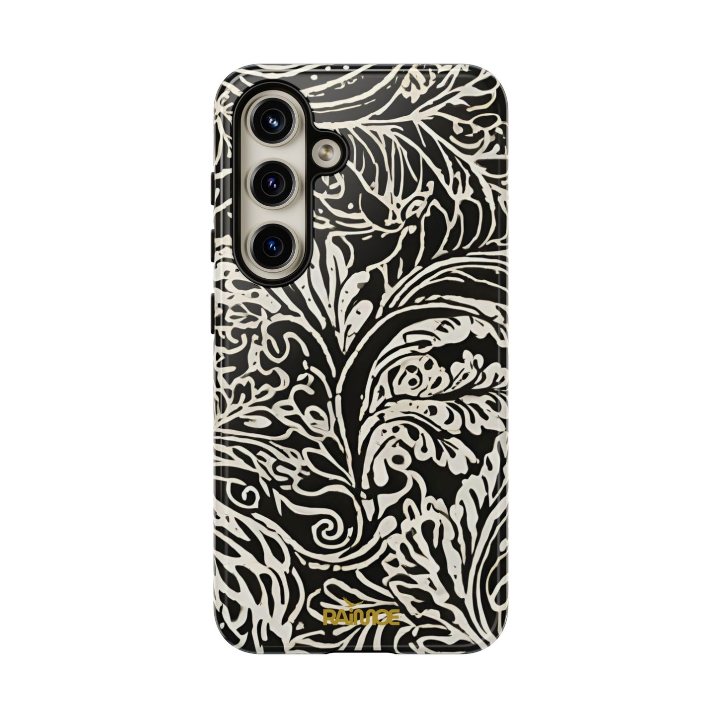 Funda resistente con diseño de hoja y brillo para Samsung Galaxy