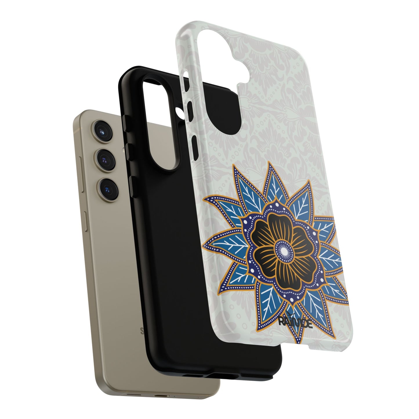 Blue Bloom - Funda resistente para Samsung Galaxy (brillante)