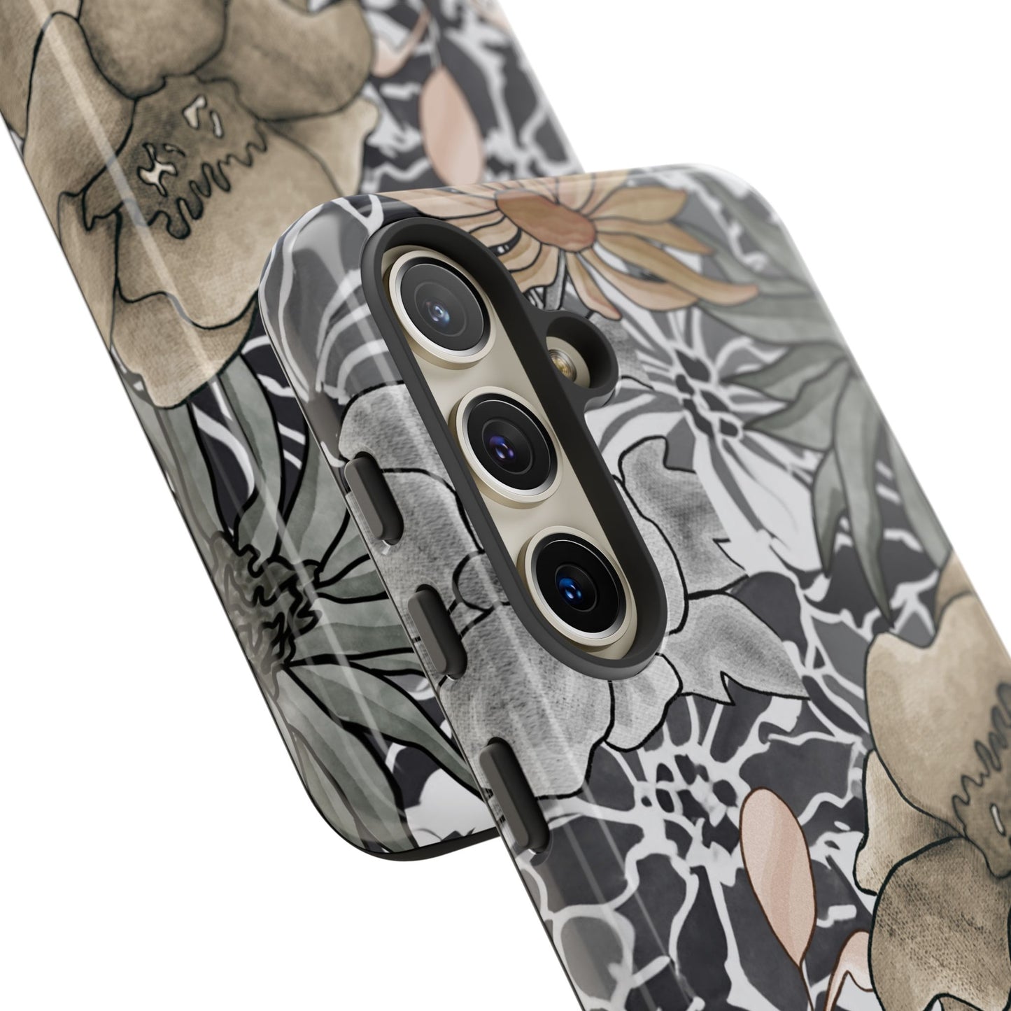 Funda rígida para Samsung Galaxy (brillante) con diseño floral rústico