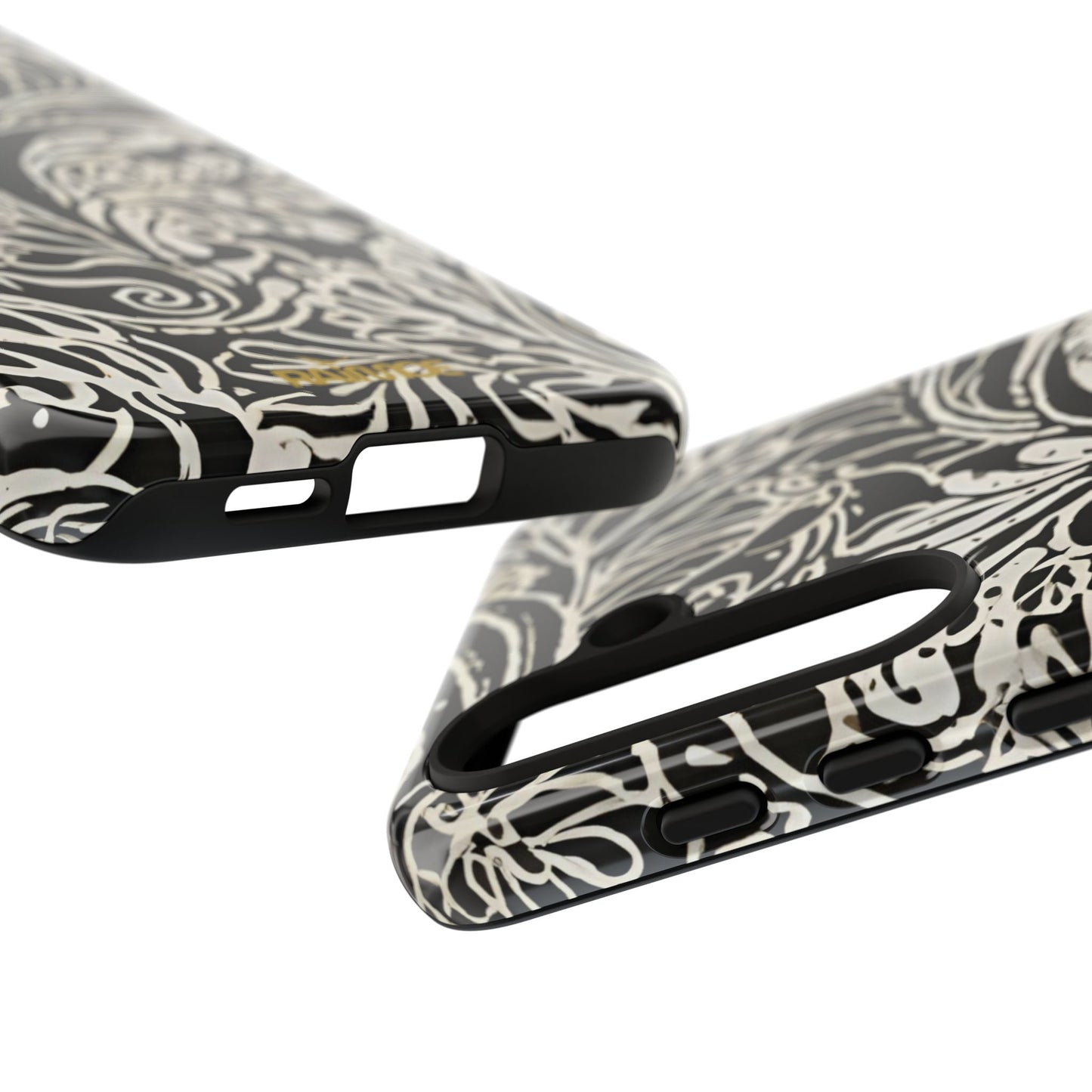 Funda resistente con diseño de hoja y brillo para Samsung Galaxy