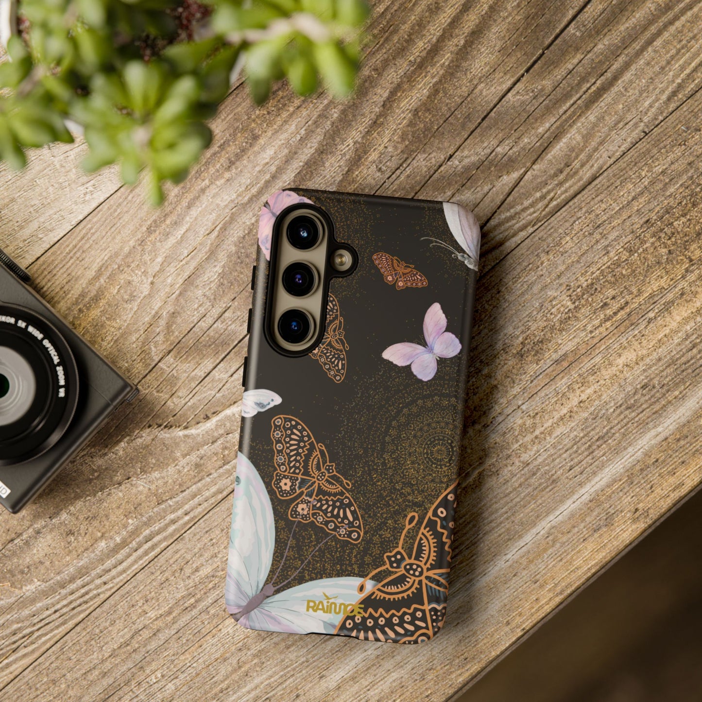 Funda resistente para Samsung Galaxy (mate) con diseño de mariposa espiral