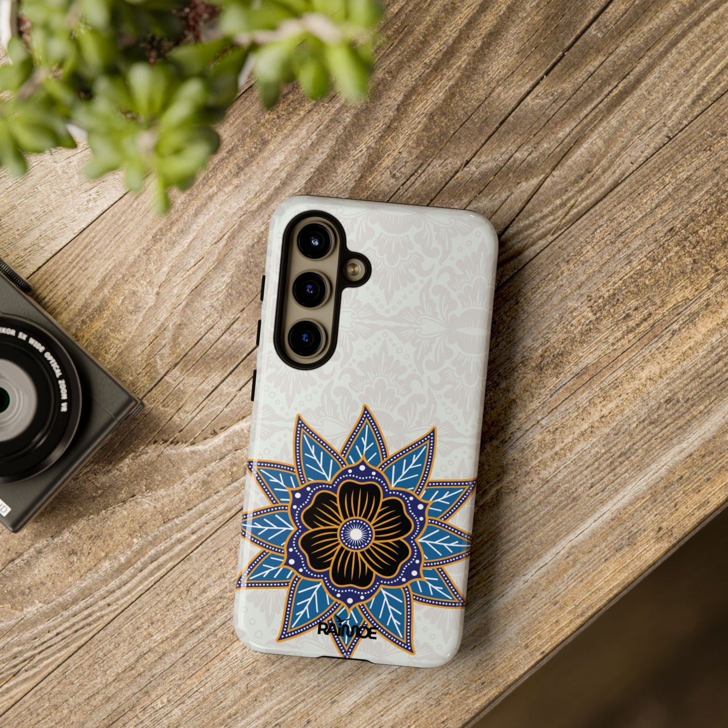 Blue Bloom - Funda resistente para Samsung Galaxy (brillante)