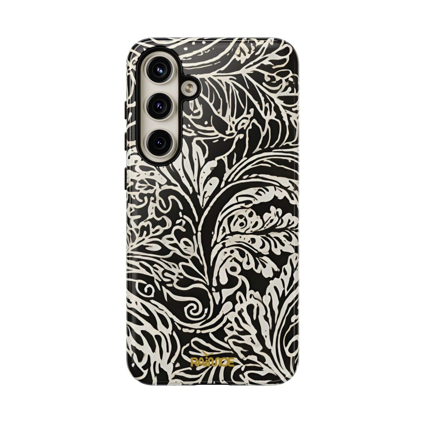 Funda resistente con diseño de hoja y brillo para Samsung Galaxy