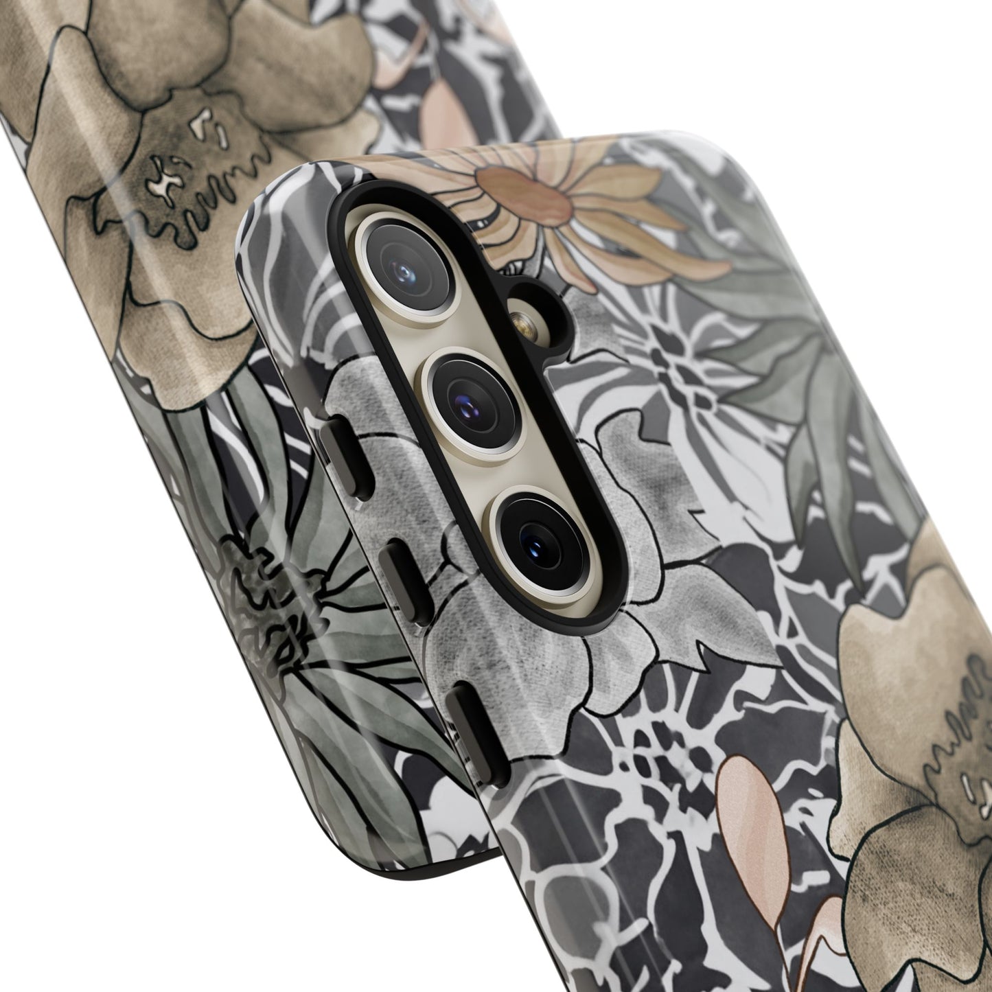 Funda rígida para Samsung Galaxy (brillante) con diseño floral rústico