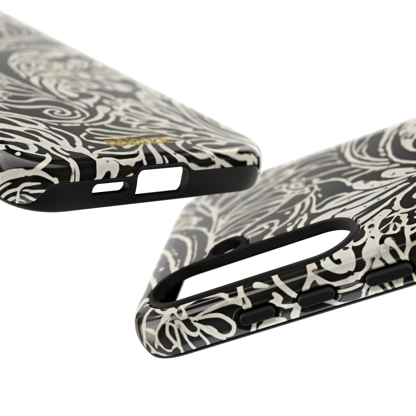 Funda resistente con diseño de hoja y brillo para Samsung Galaxy