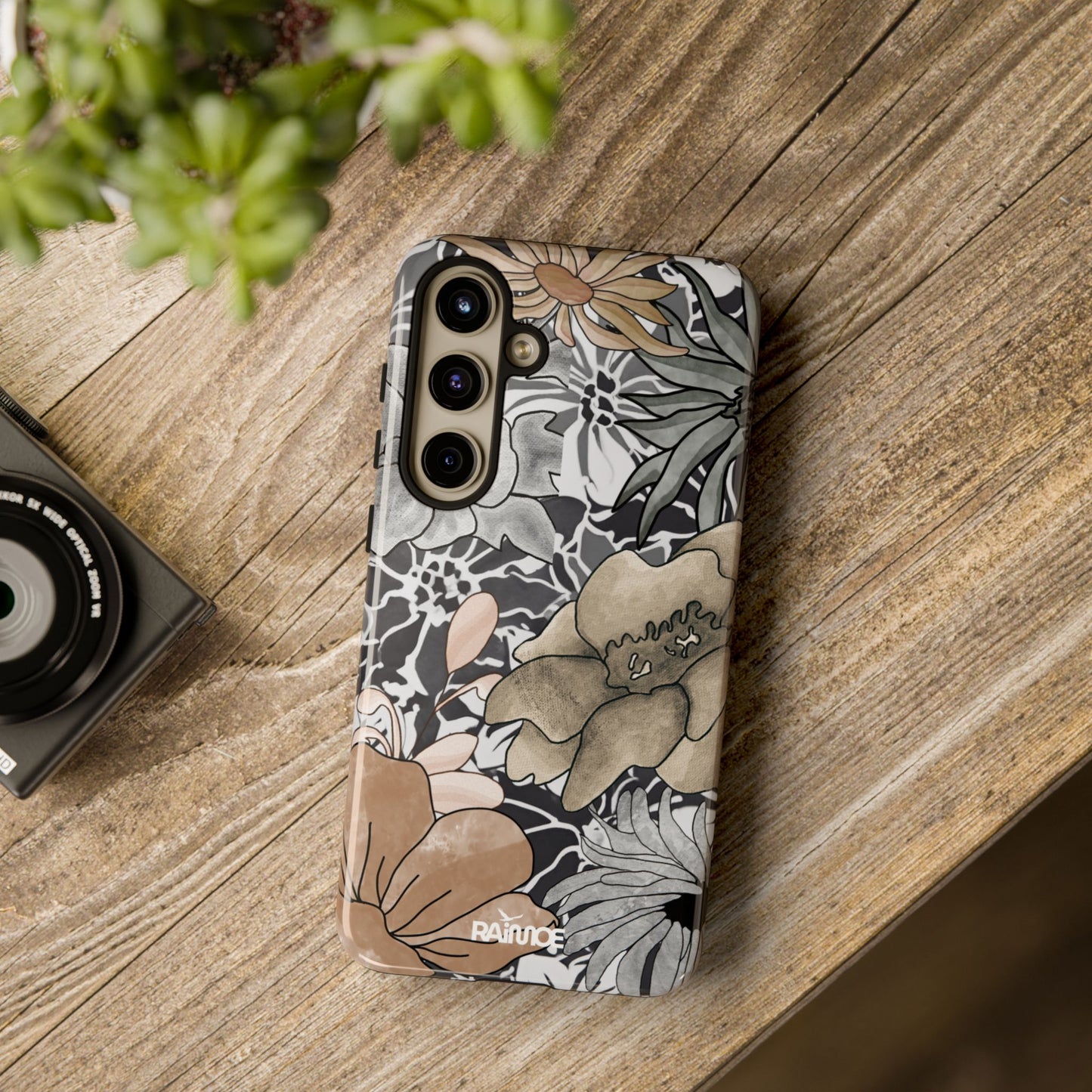 Funda rígida para Samsung Galaxy (brillante) con diseño floral rústico