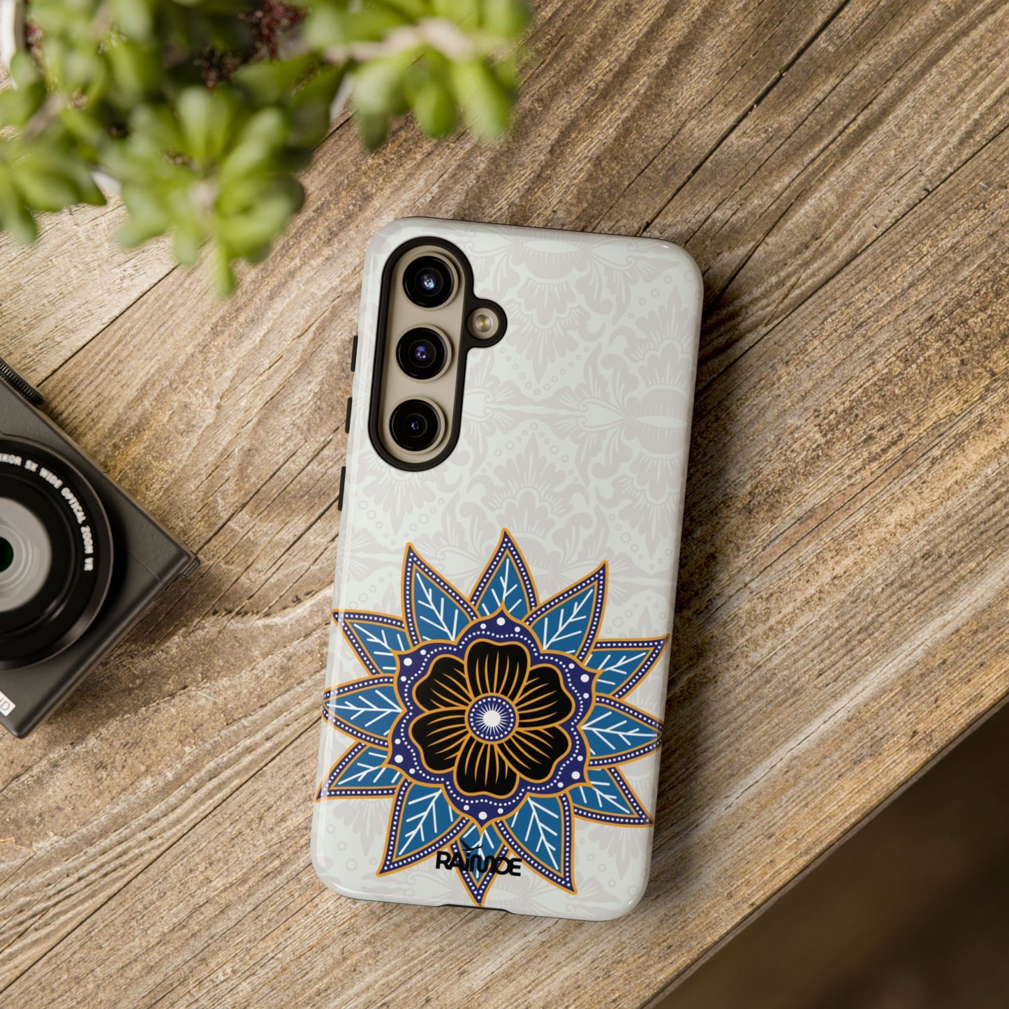 Blue Bloom - Funda resistente para Samsung Galaxy (brillante)