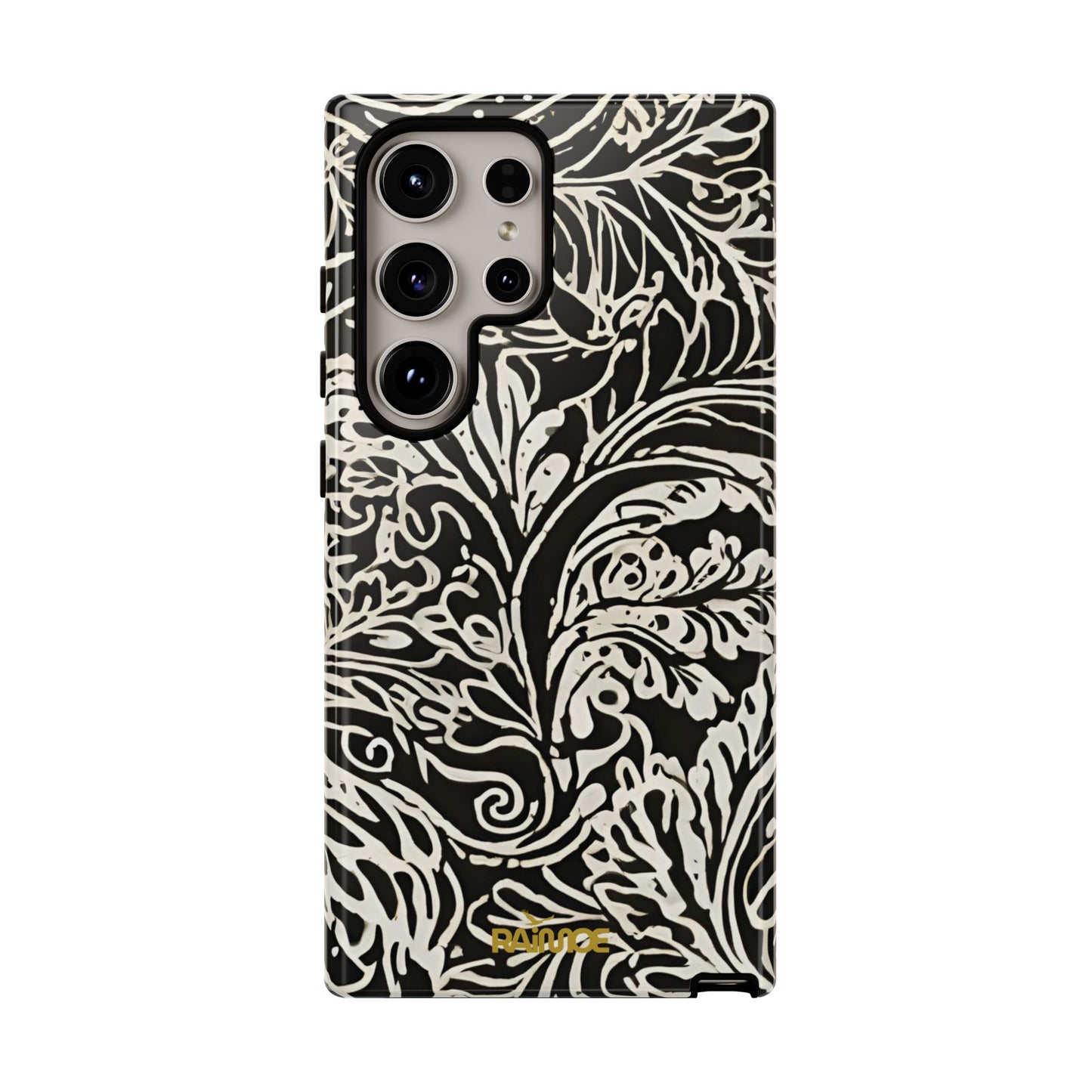 Funda resistente con diseño de hoja y brillo para Samsung Galaxy