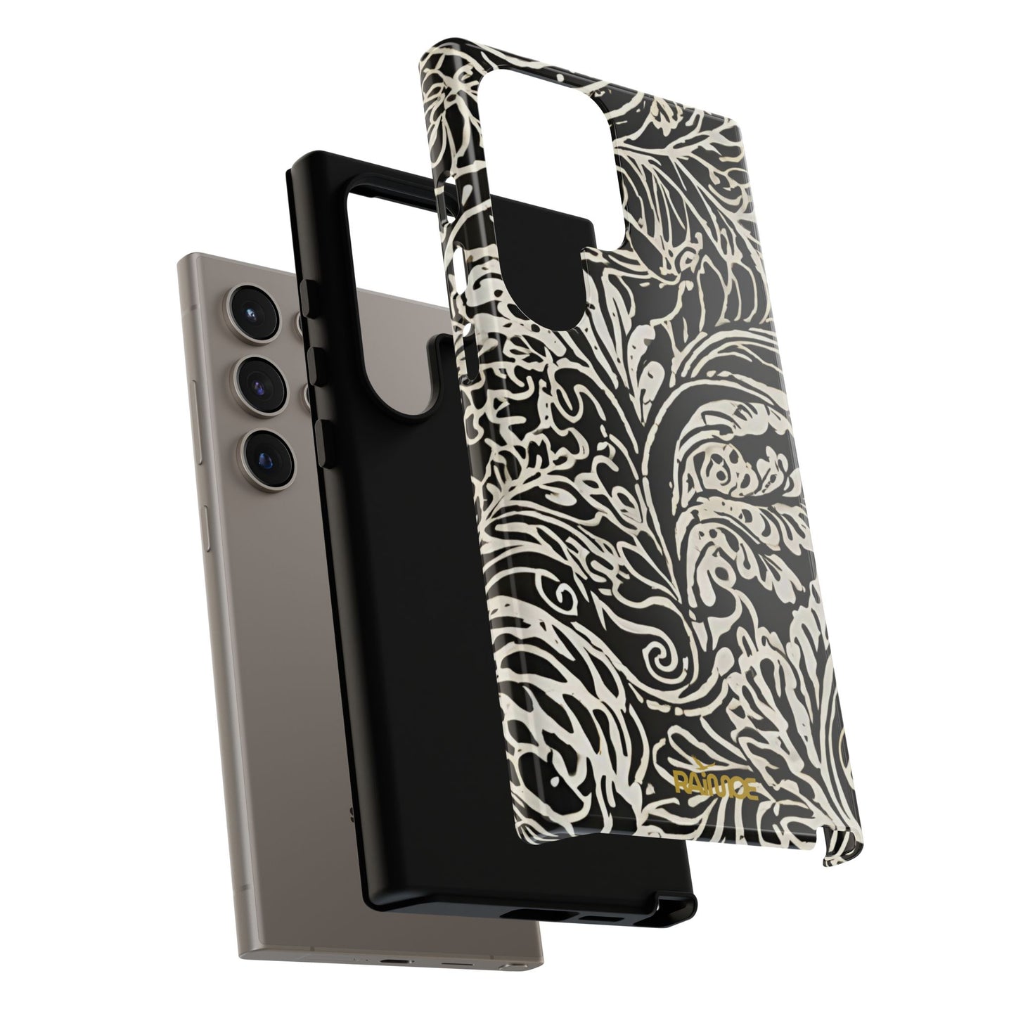 Funda resistente con diseño de hoja y brillo para Samsung Galaxy
