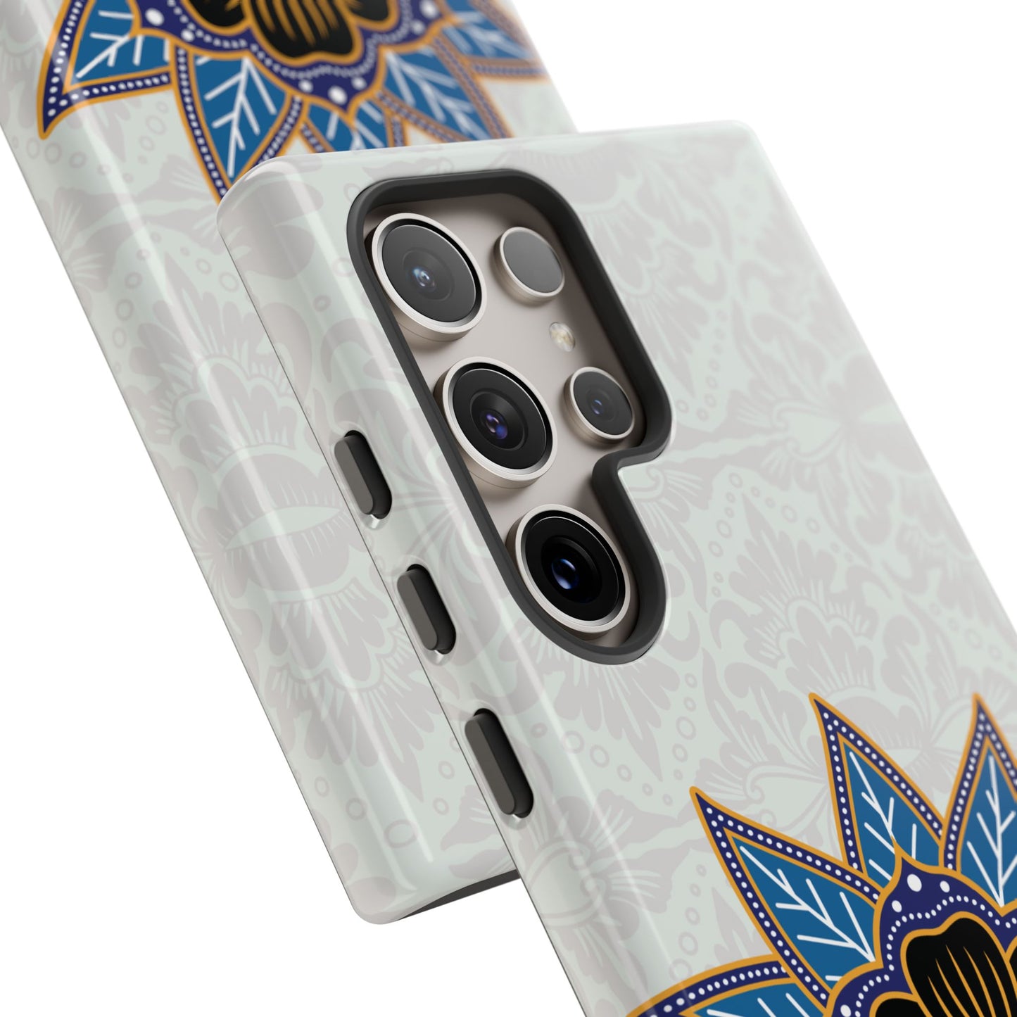 Blue Bloom - Funda resistente para Samsung Galaxy (brillante)