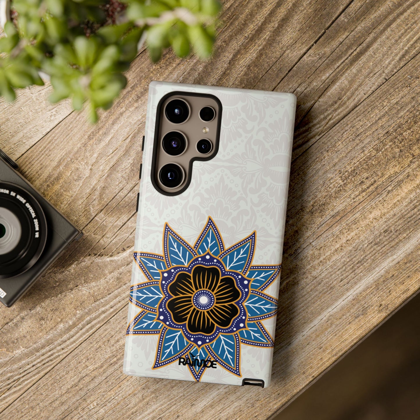 Blue Bloom - Funda resistente para Samsung Galaxy (brillante)