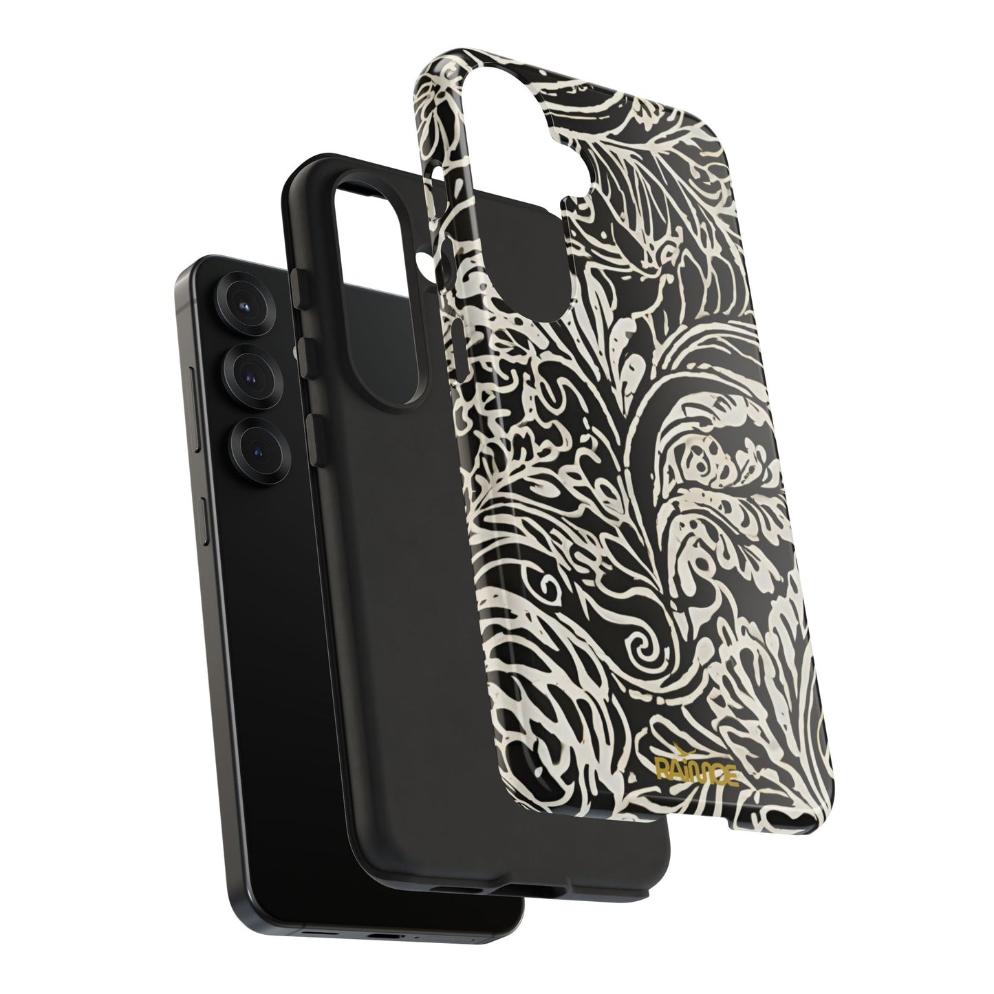 Funda resistente con diseño de hoja y brillo para Samsung Galaxy
