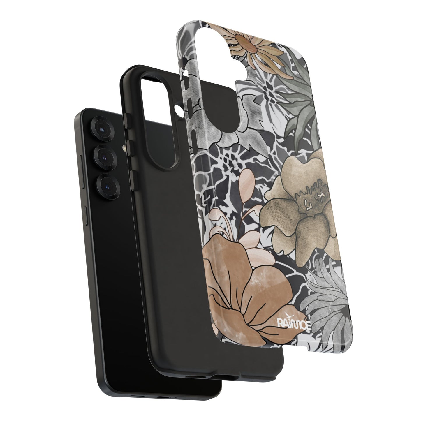 Funda rígida para Samsung Galaxy (brillante) con diseño floral rústico