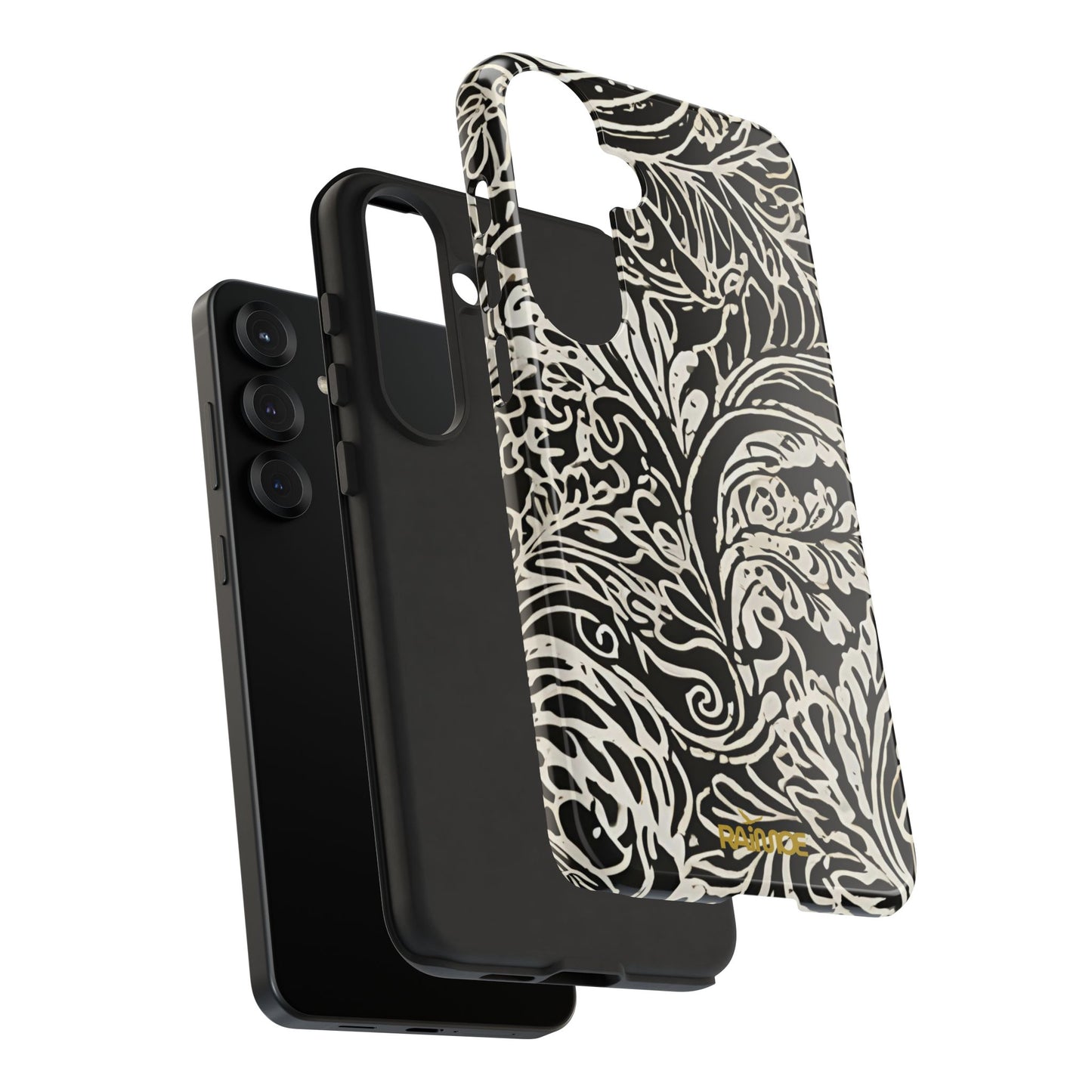 Funda resistente con diseño de hoja y brillo para Samsung Galaxy