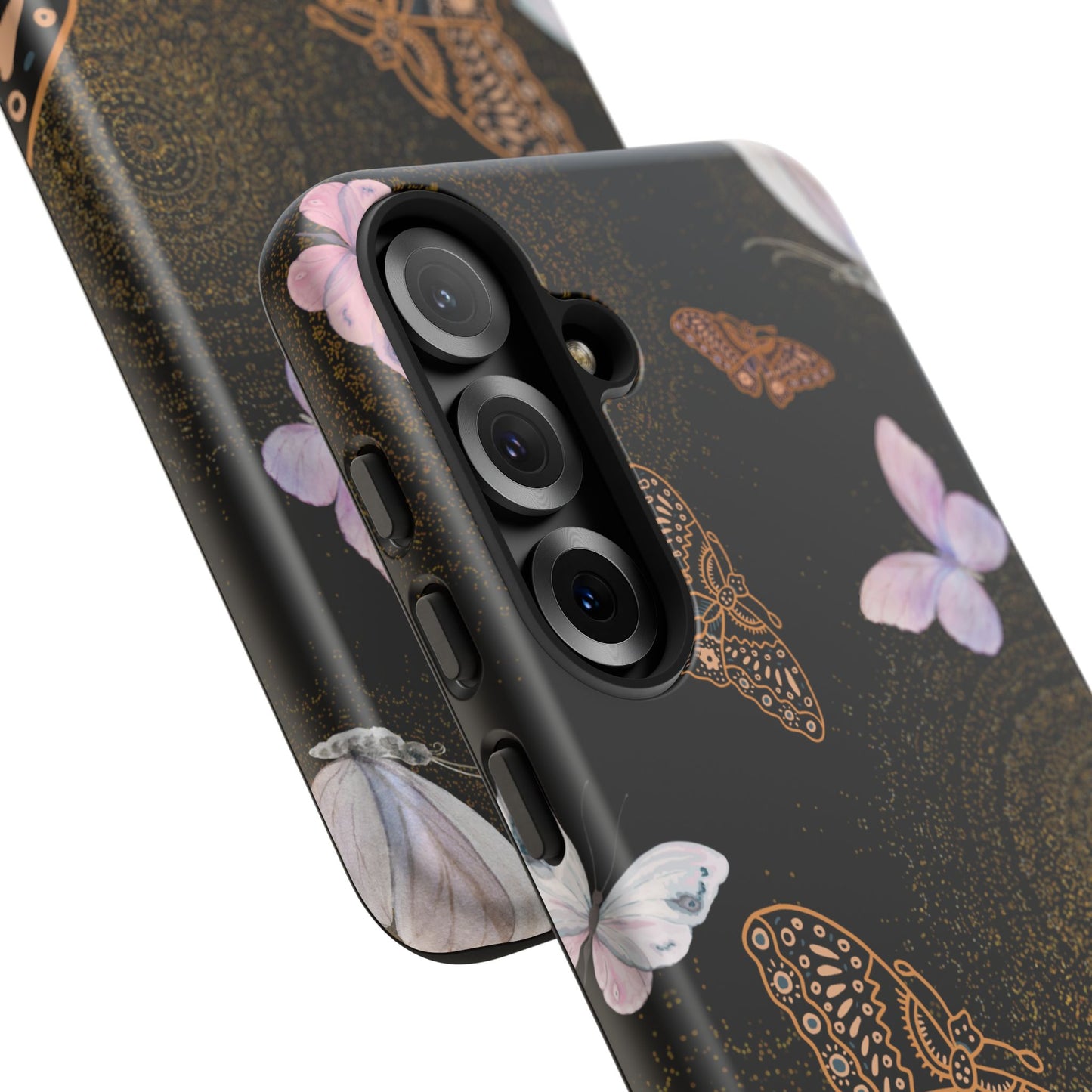 Funda resistente para Samsung Galaxy (mate) con diseño de mariposa espiral