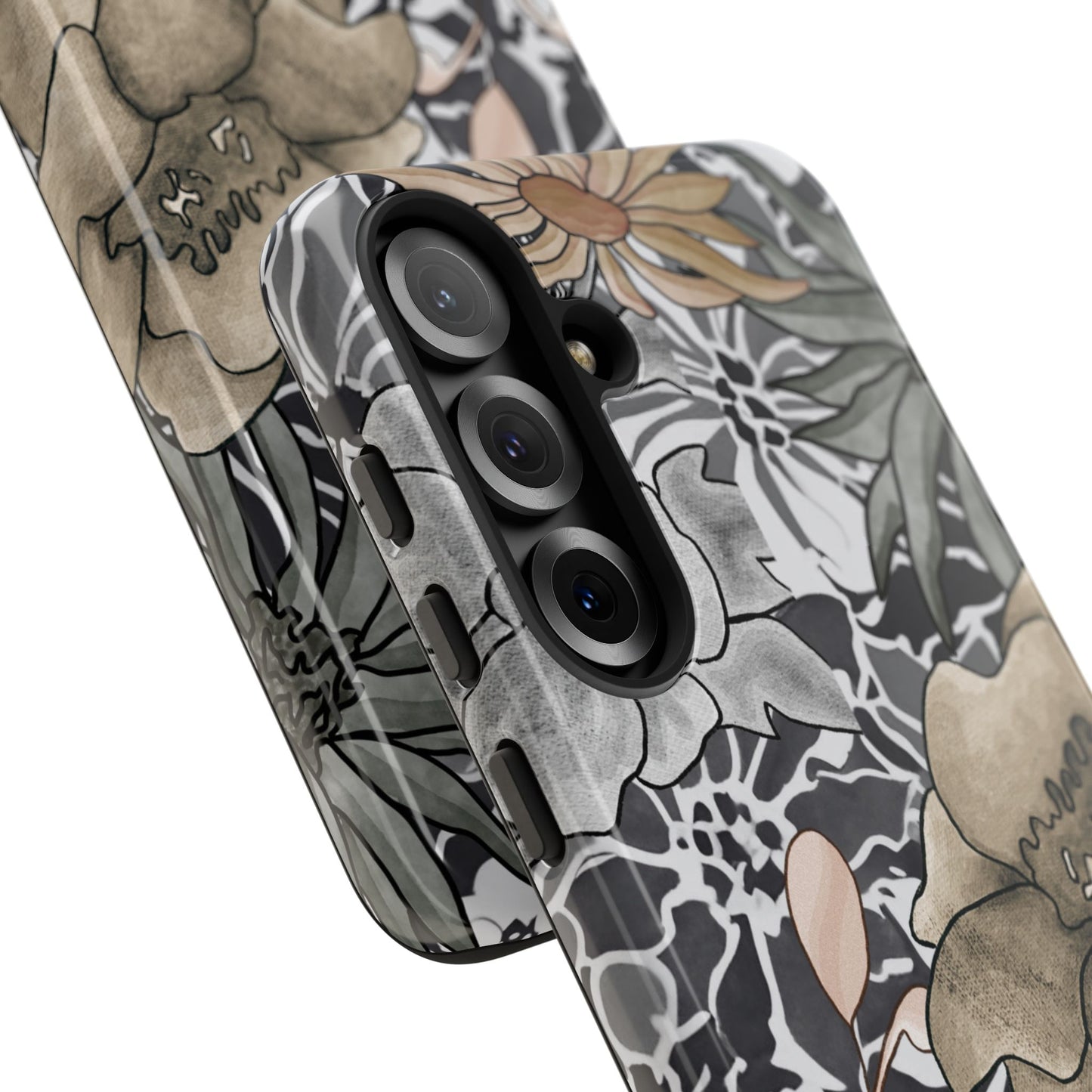 Funda rígida para Samsung Galaxy (brillante) con diseño floral rústico