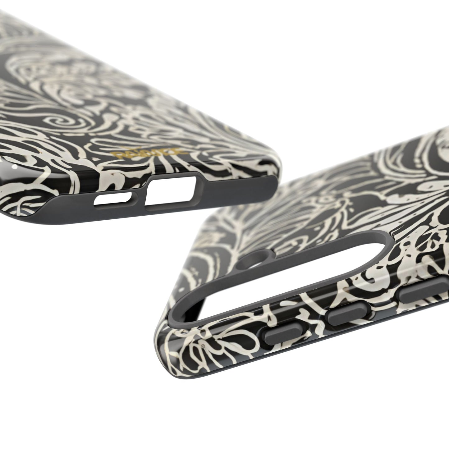 Funda resistente con diseño de hoja y brillo para Samsung Galaxy