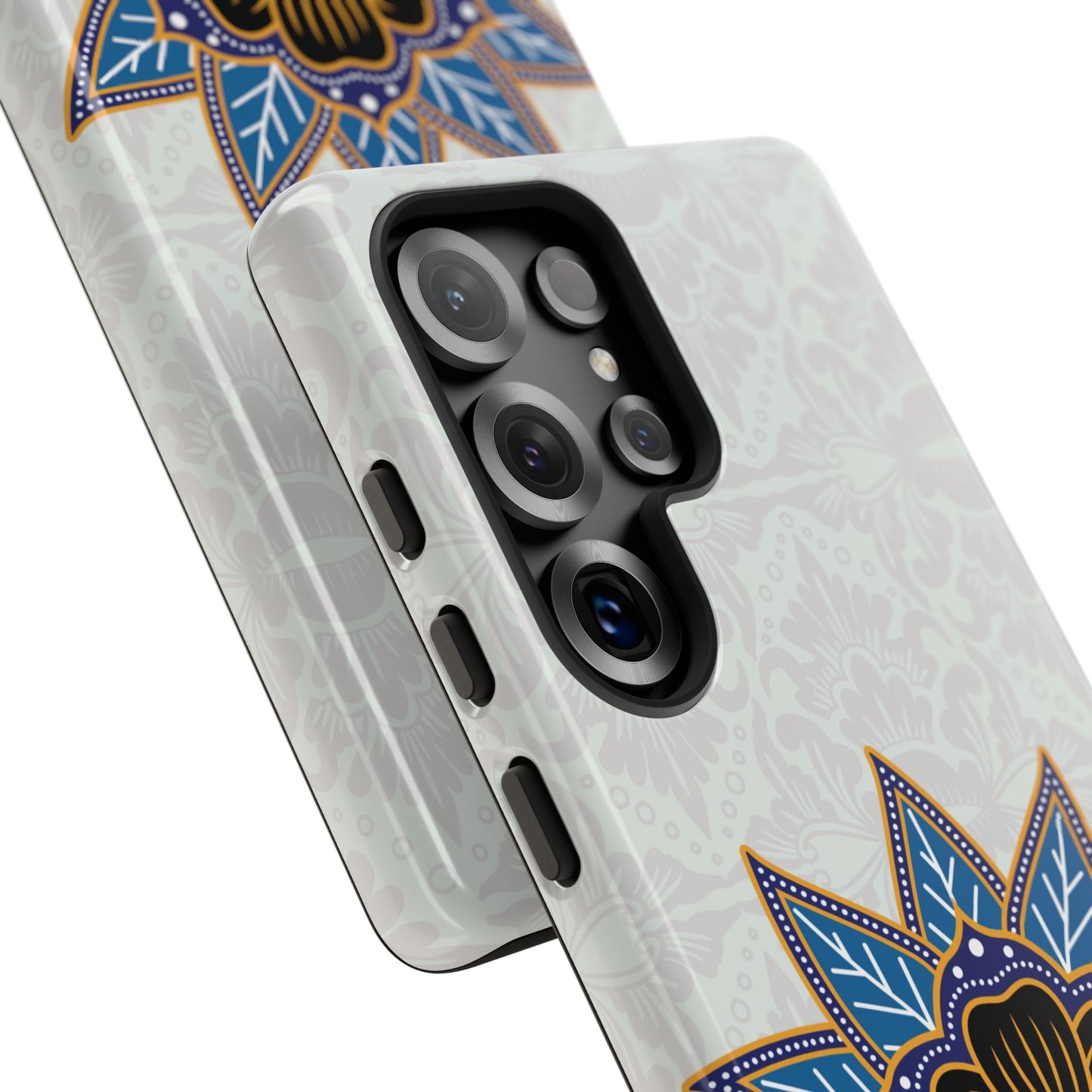 Blue Bloom - Funda resistente para Samsung Galaxy (brillante)