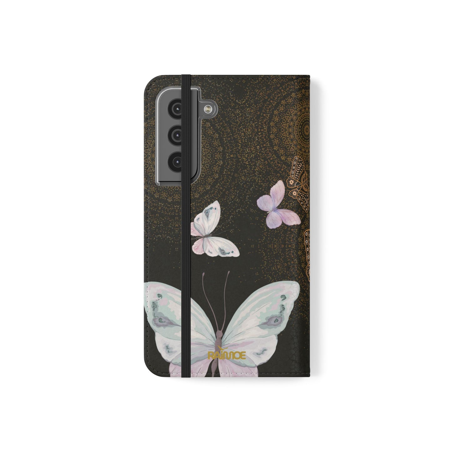 Funda con tapa para Samsung Galaxy con diseño de mariposa espiral