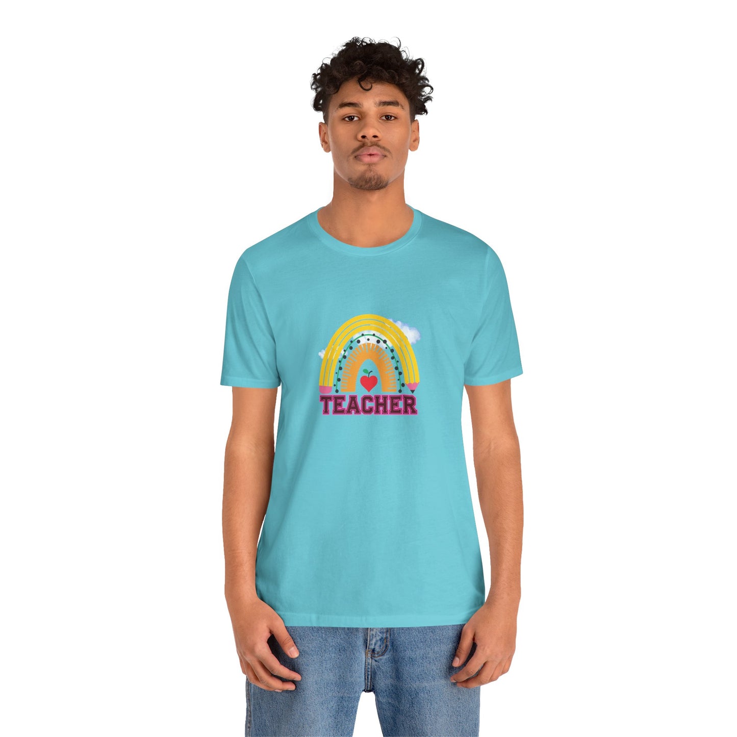 Rainbow Pencil Teacher Graphic T- Shirt