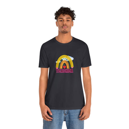 Rainbow Pencil Teacher Graphic T- Shirt
