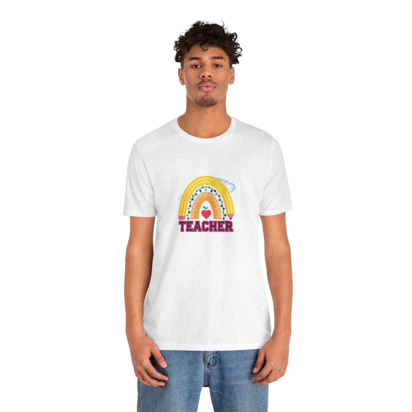 Rainbow Pencil Teacher Graphic T- Shirt