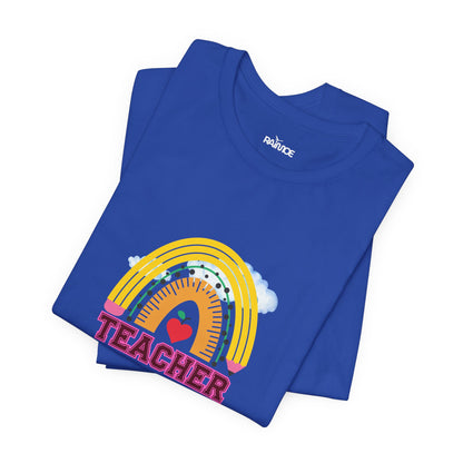 Rainbow Pencil Teacher Graphic T- Shirt
